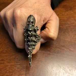Silver skeleton ring size 8